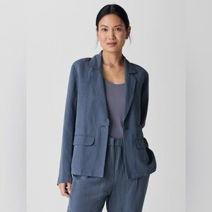 NWT Eileen Fisher Linen Silk Twill Blazer